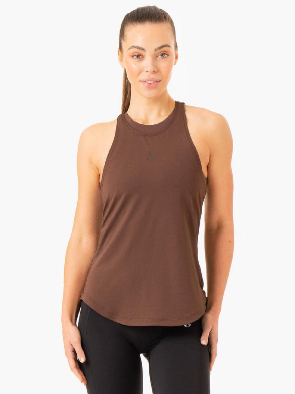 Chocolate Women\'s Ryderwear Level Up Training Tank Top | 68JF38940