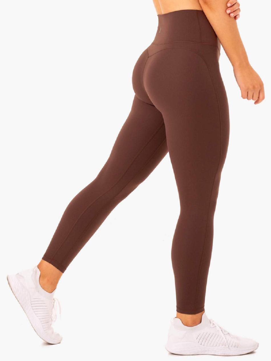 Chocolate Women's Ryderwear NKD Align Leggings | 40FE96817