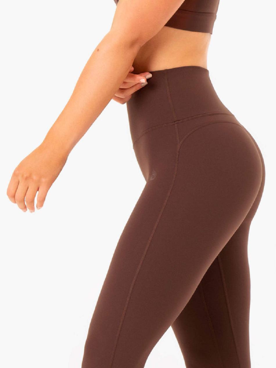 Chocolate Women's Ryderwear NKD Align Leggings | 40FE96817