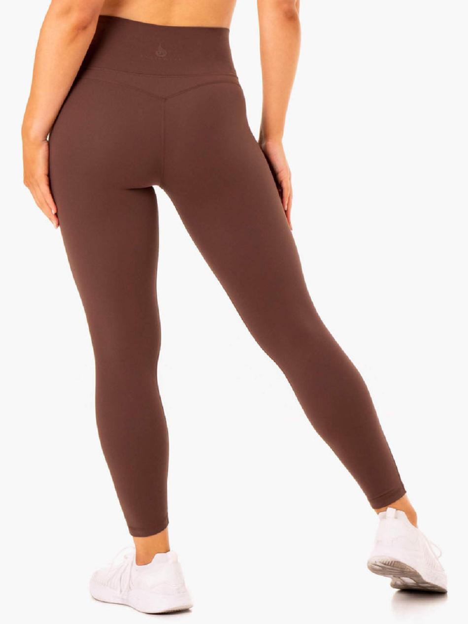 Chocolate Women's Ryderwear NKD Align Leggings | 40FE96817