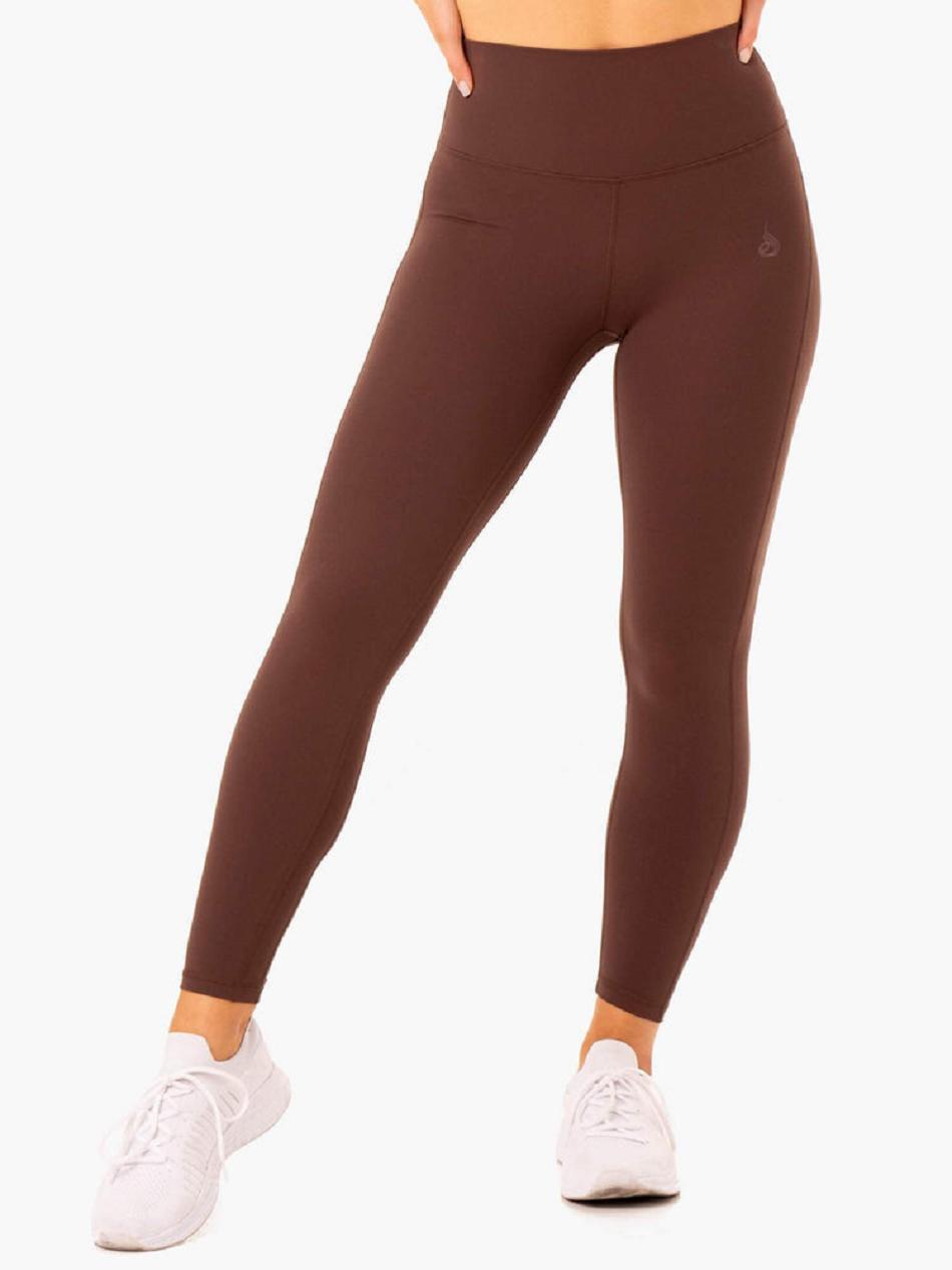 Chocolate Women\'s Ryderwear NKD Align Leggings | 40FE96817