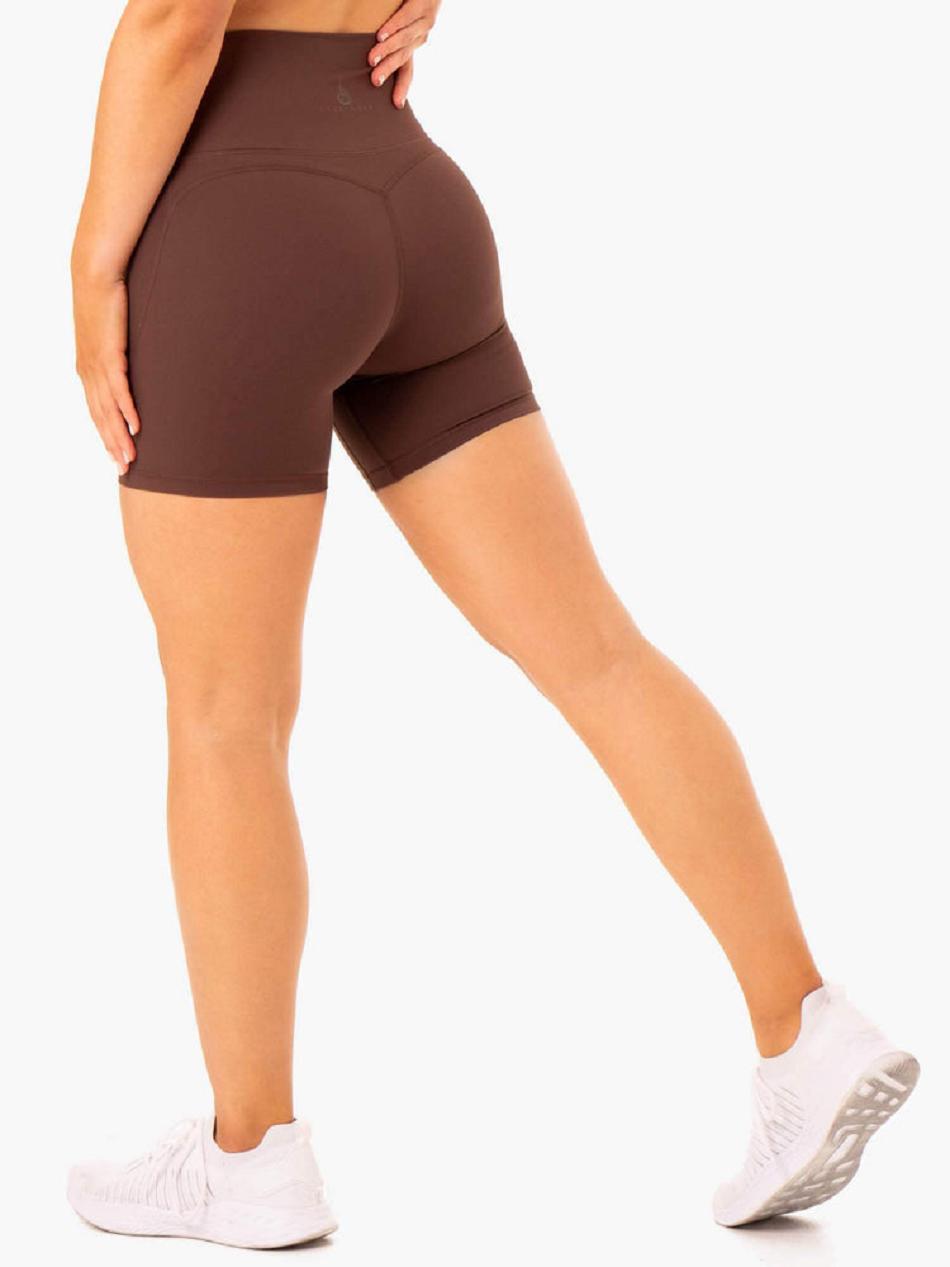 Chocolate Women's Ryderwear NKD Align Shorts | REH22396