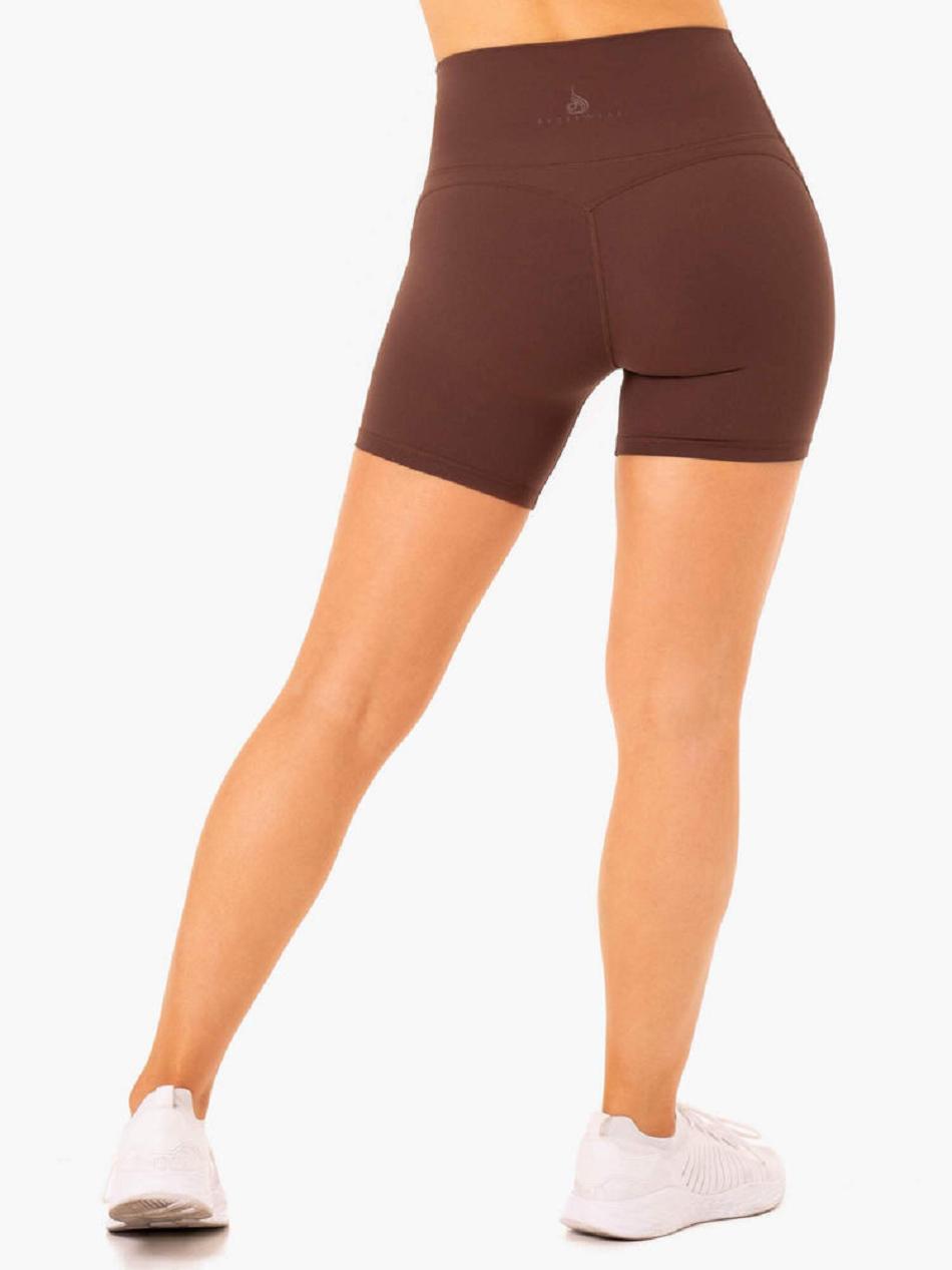 Chocolate Women's Ryderwear NKD Align Shorts | REH22396