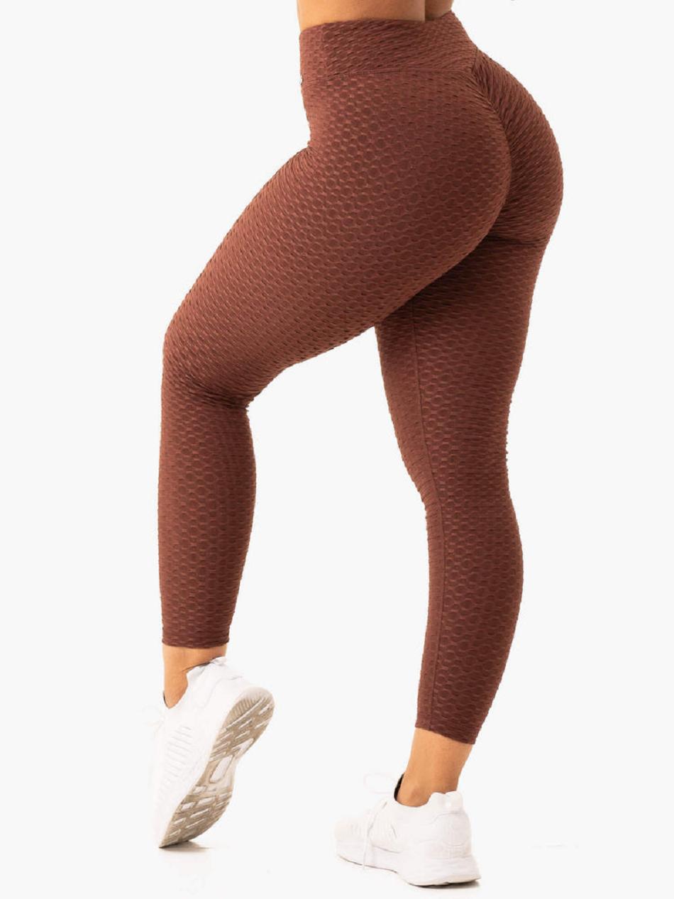 Chocolate Women\'s Ryderwear Optic Scrunch Bum Leggings | 89T87938