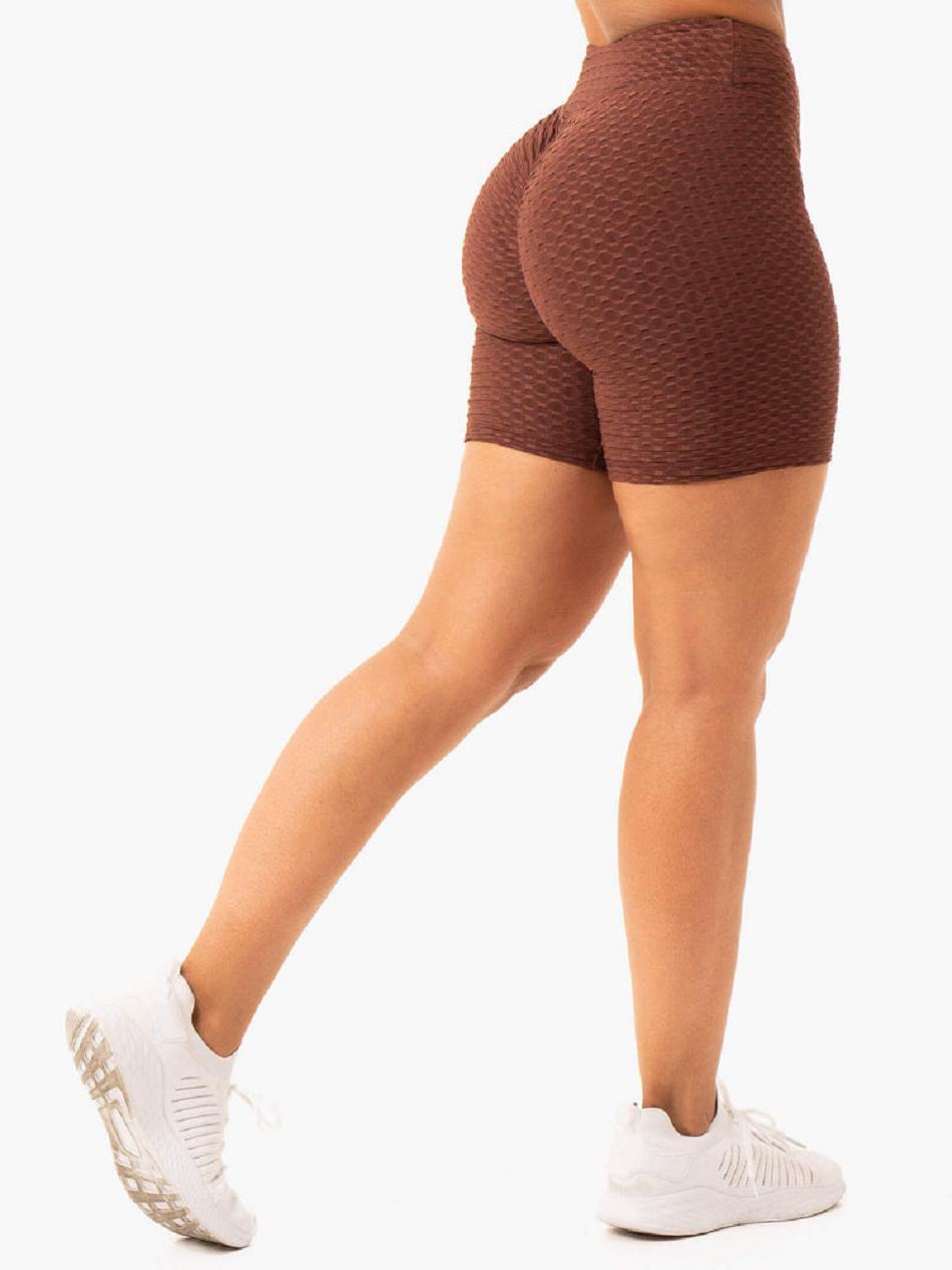 Chocolate Women's Ryderwear Optic Scrunch Bum Shorts | HR4885736