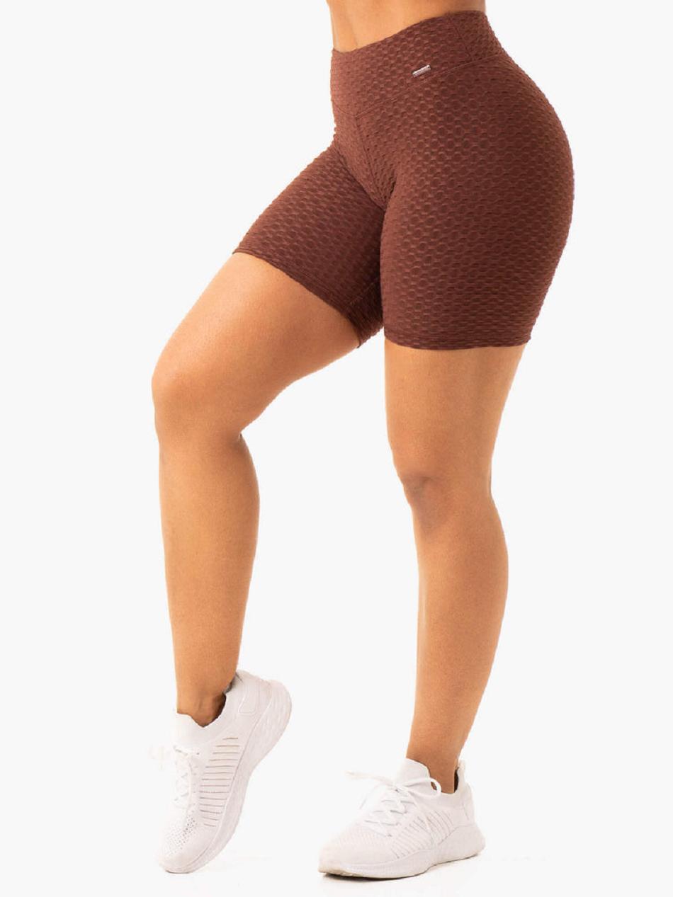 Chocolate Women's Ryderwear Optic Scrunch Bum Shorts | HR4885736