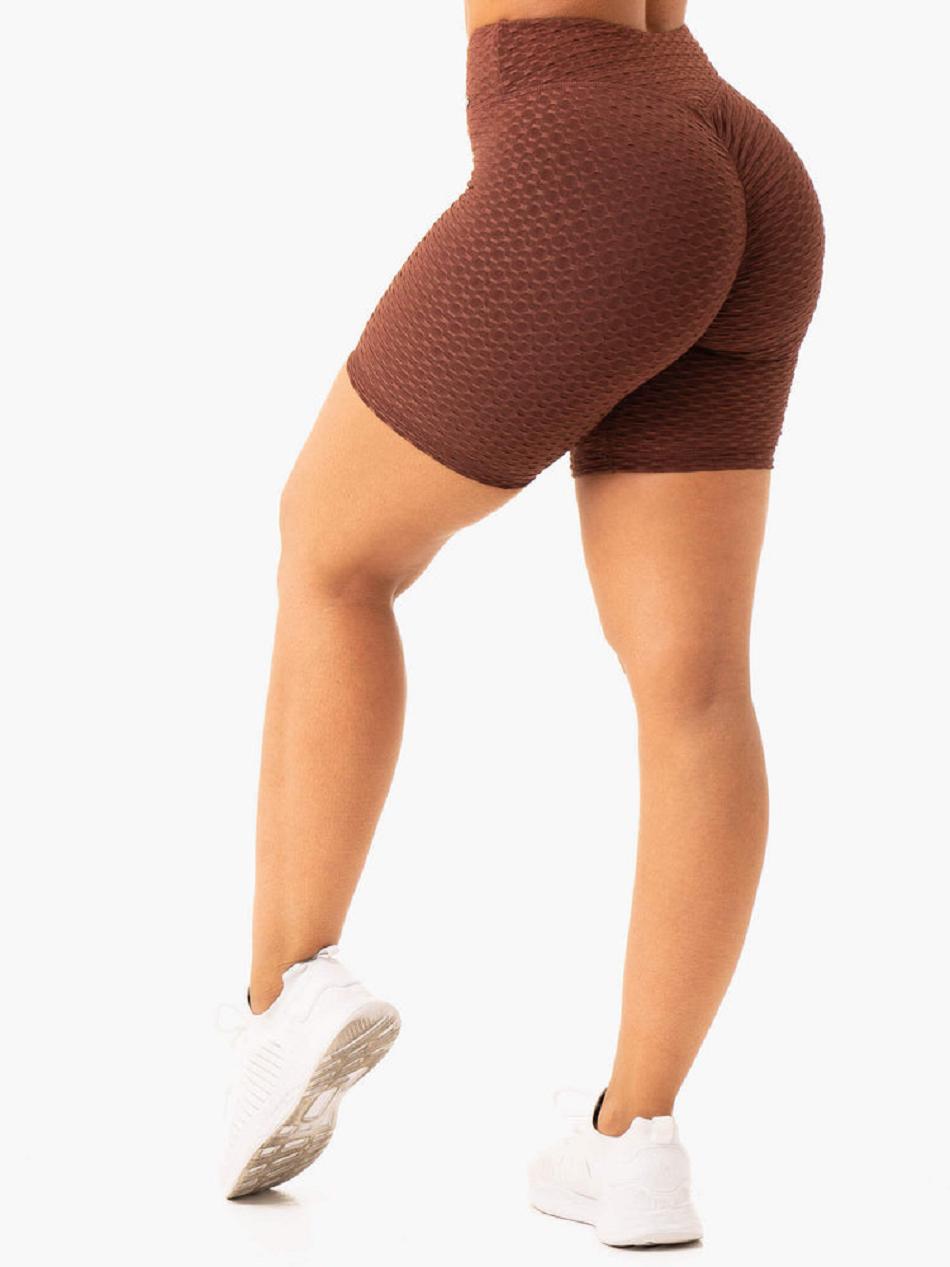 Chocolate Women's Ryderwear Optic Scrunch Bum Shorts | HR4885736