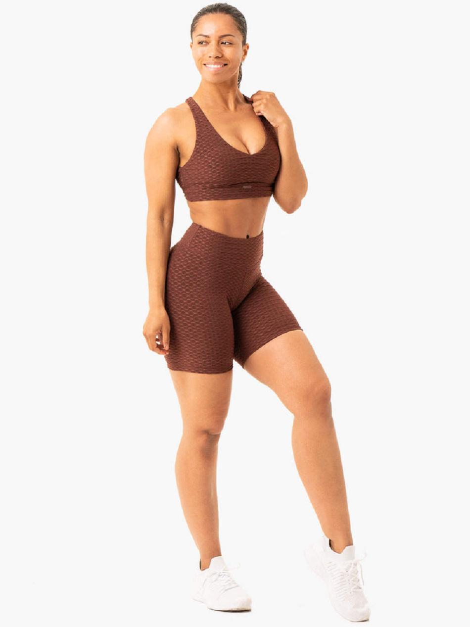 Chocolate Women's Ryderwear Optic Scrunch Bum Shorts | HR4885736