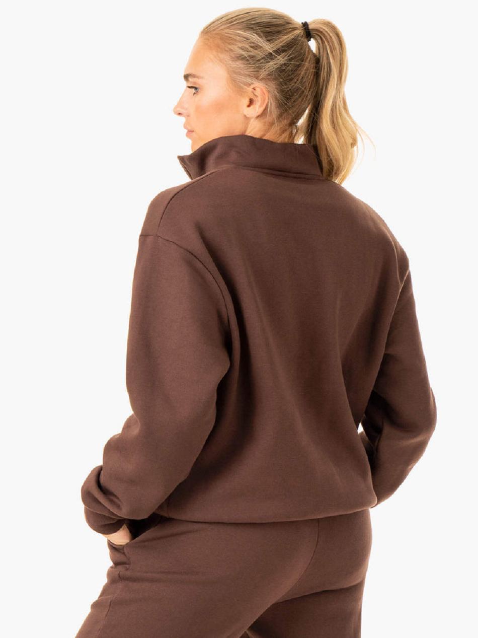 Chocolate Women's Ryderwear Restore Half Zip Sweater Trackset | 77JS93649