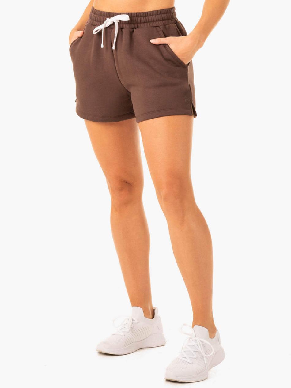 Chocolate Women's Ryderwear Restore Track Shorts Active Lounge | 140J59448