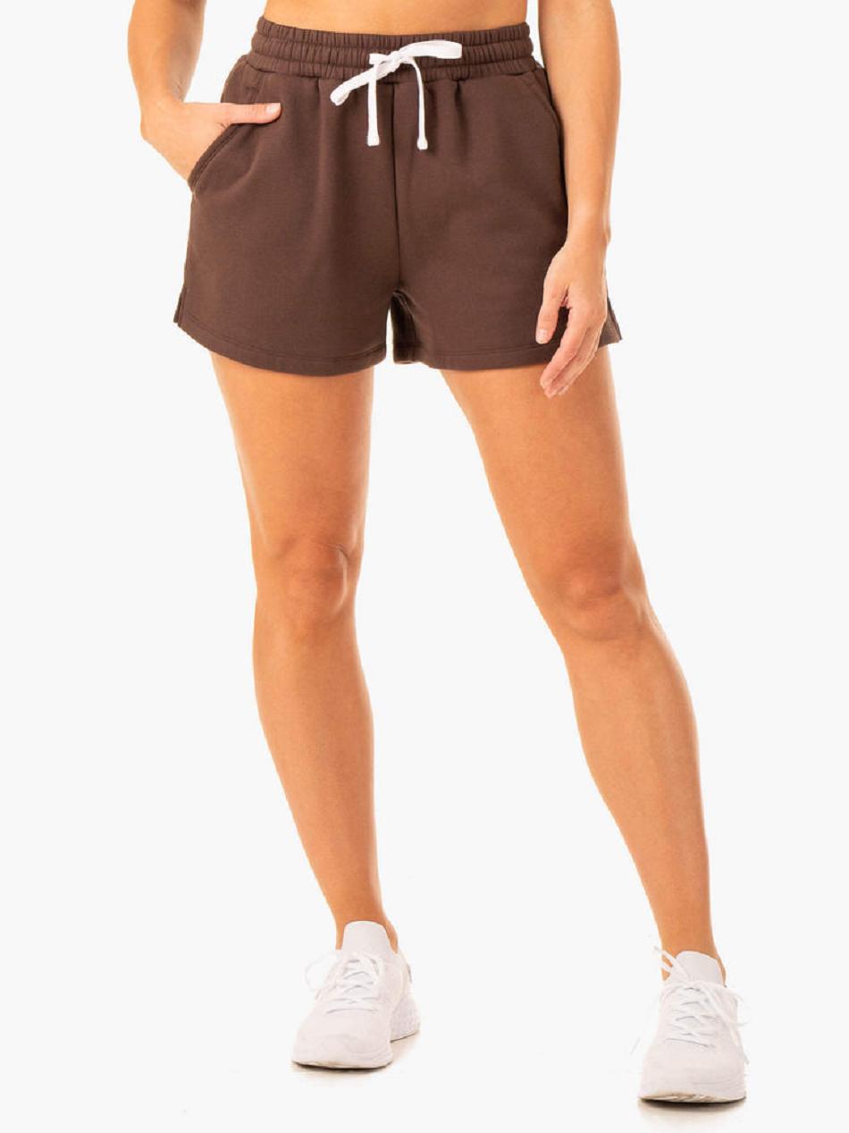 Chocolate Women\'s Ryderwear Restore Track Shorts Active Lounge | 140J59448