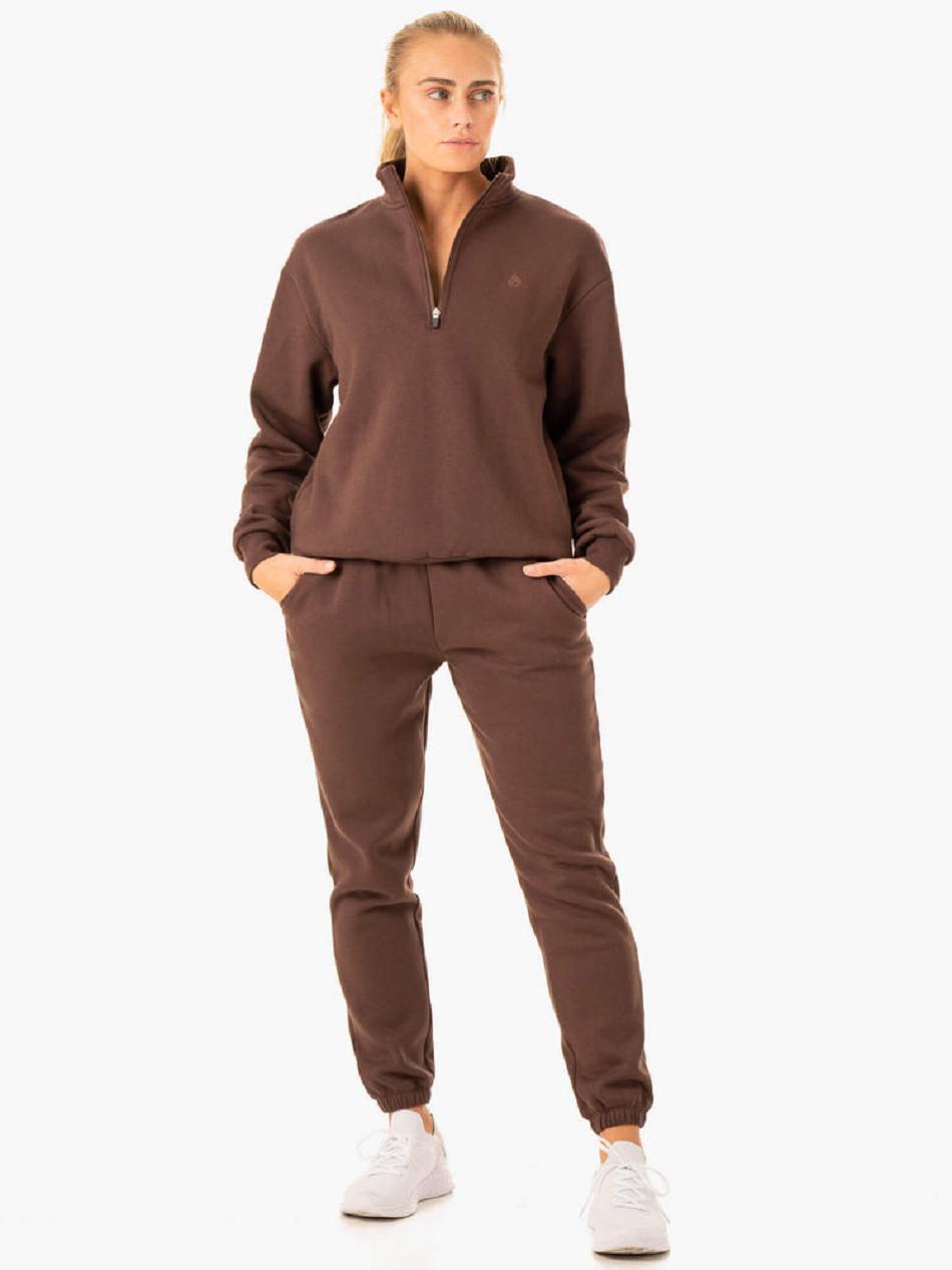 Chocolate Women's Ryderwear Restore Track Pants Active Lounge | 640Y84007