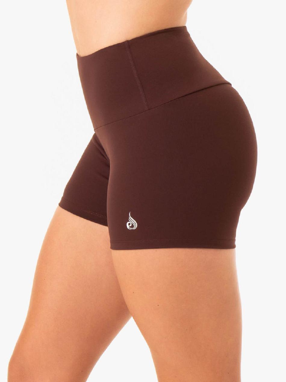 Chocolate Women's Ryderwear Staples Booty Shorts Scrunch Bum | 605Y81895