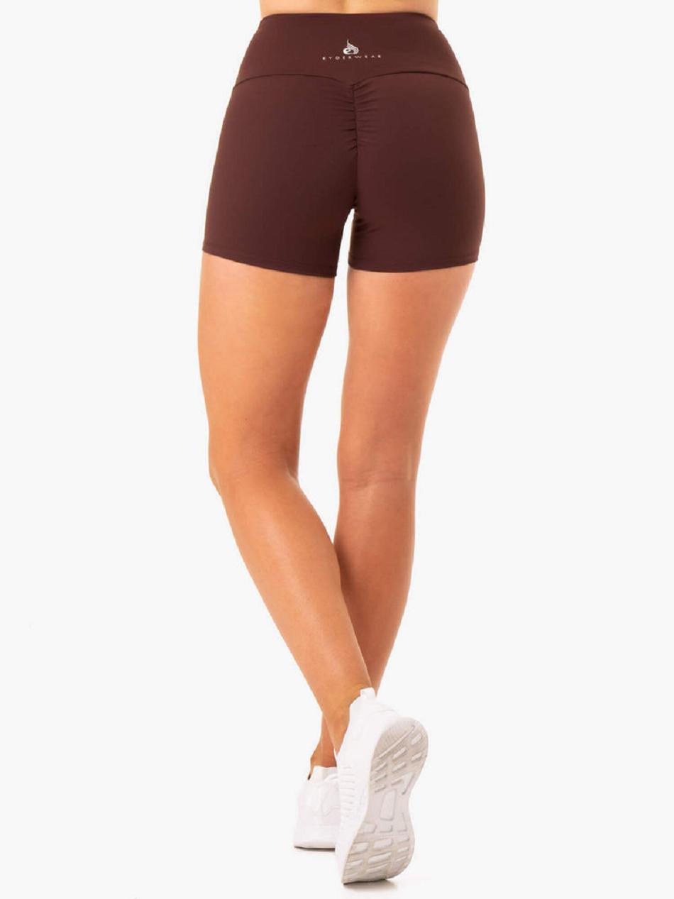 Chocolate Women's Ryderwear Staples Booty Shorts Scrunch Bum | 605Y81895