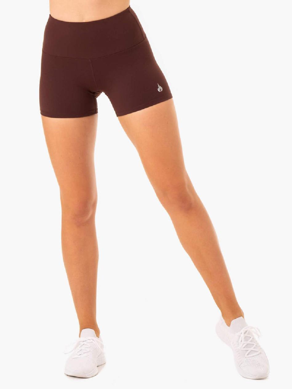 Chocolate Women\'s Ryderwear Staples Booty Shorts Scrunch Bum | 605Y81895