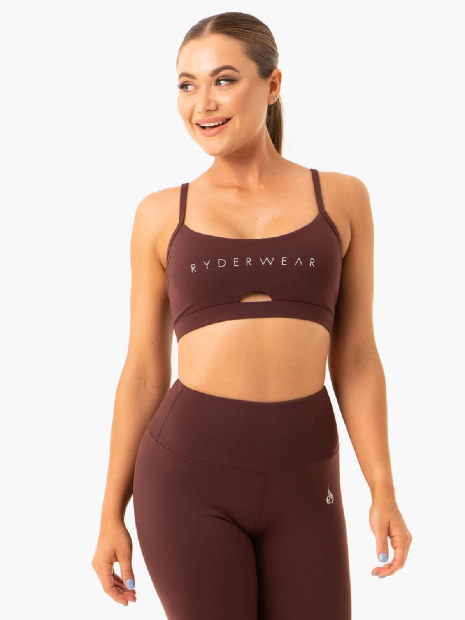 Chocolate Women\'s Ryderwear Staples Sports Bras | V8F93283