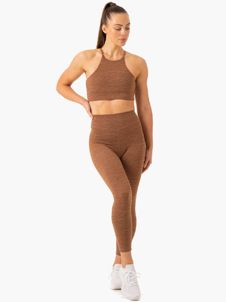 Chocolate Women's Ryderwear Transform High Waisted Leggings | 39RC29635