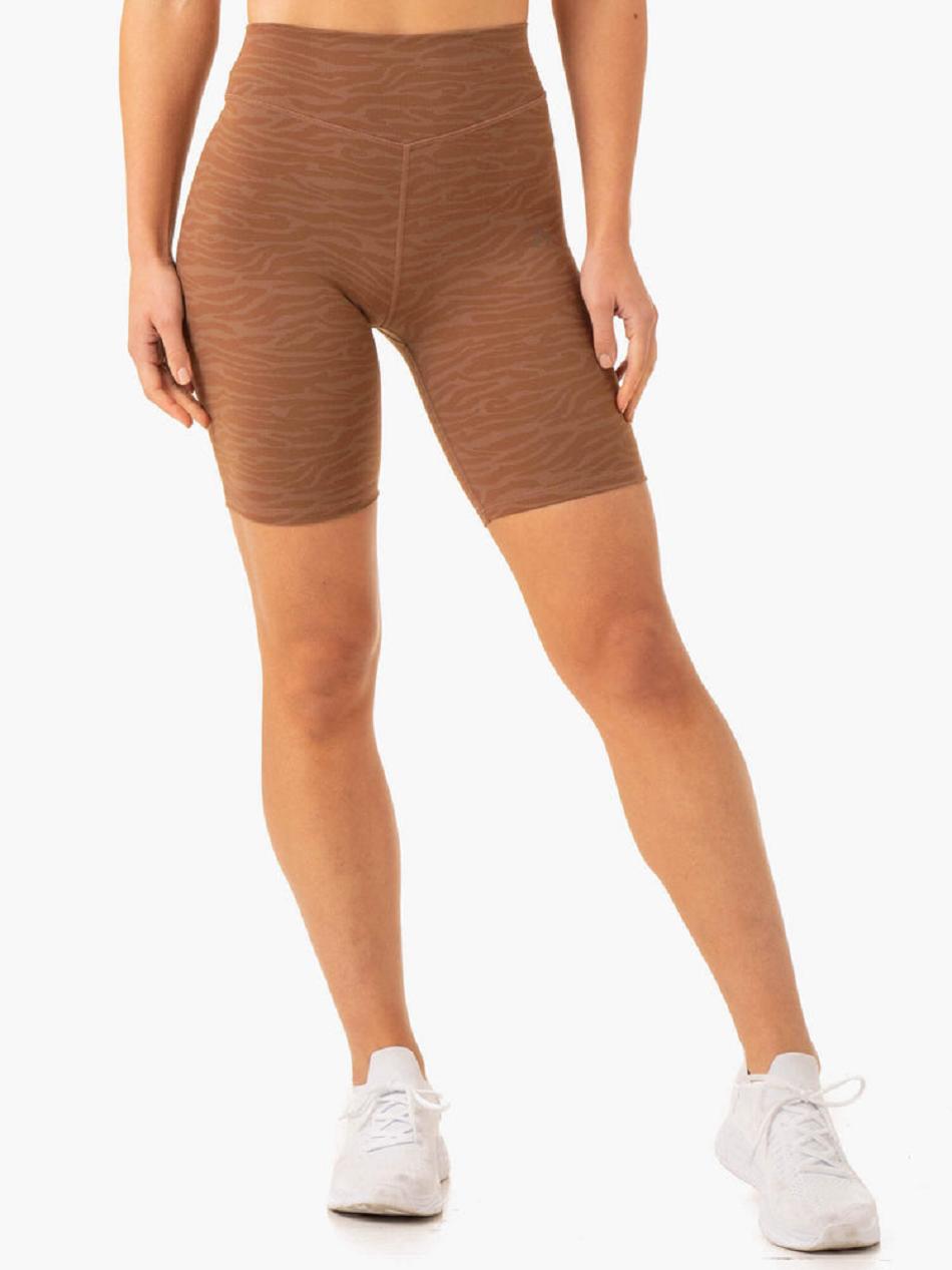 Chocolate Women's Ryderwear Transform Mid Length Shorts | 6Y5293999