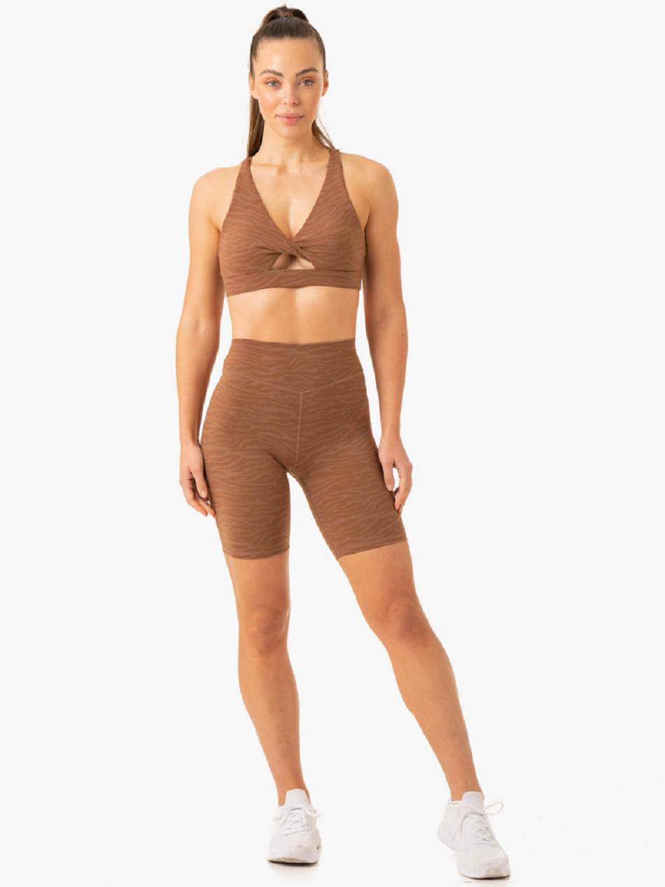 Chocolate Women's Ryderwear Transform Mid Length Shorts | 6Y5293999