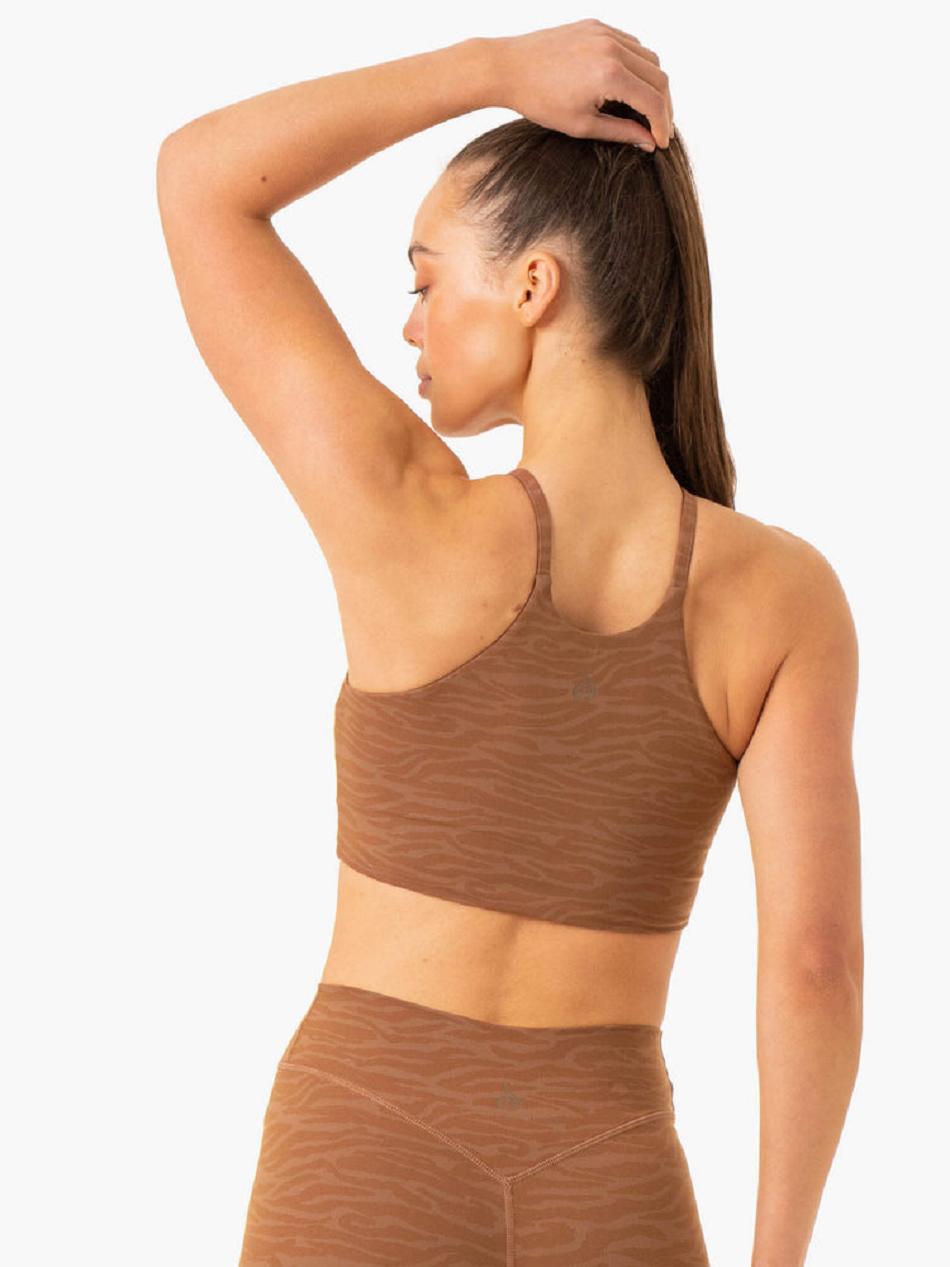 Chocolate Women's Ryderwear Transform Reversible Sports Crop Top | 70GA23164