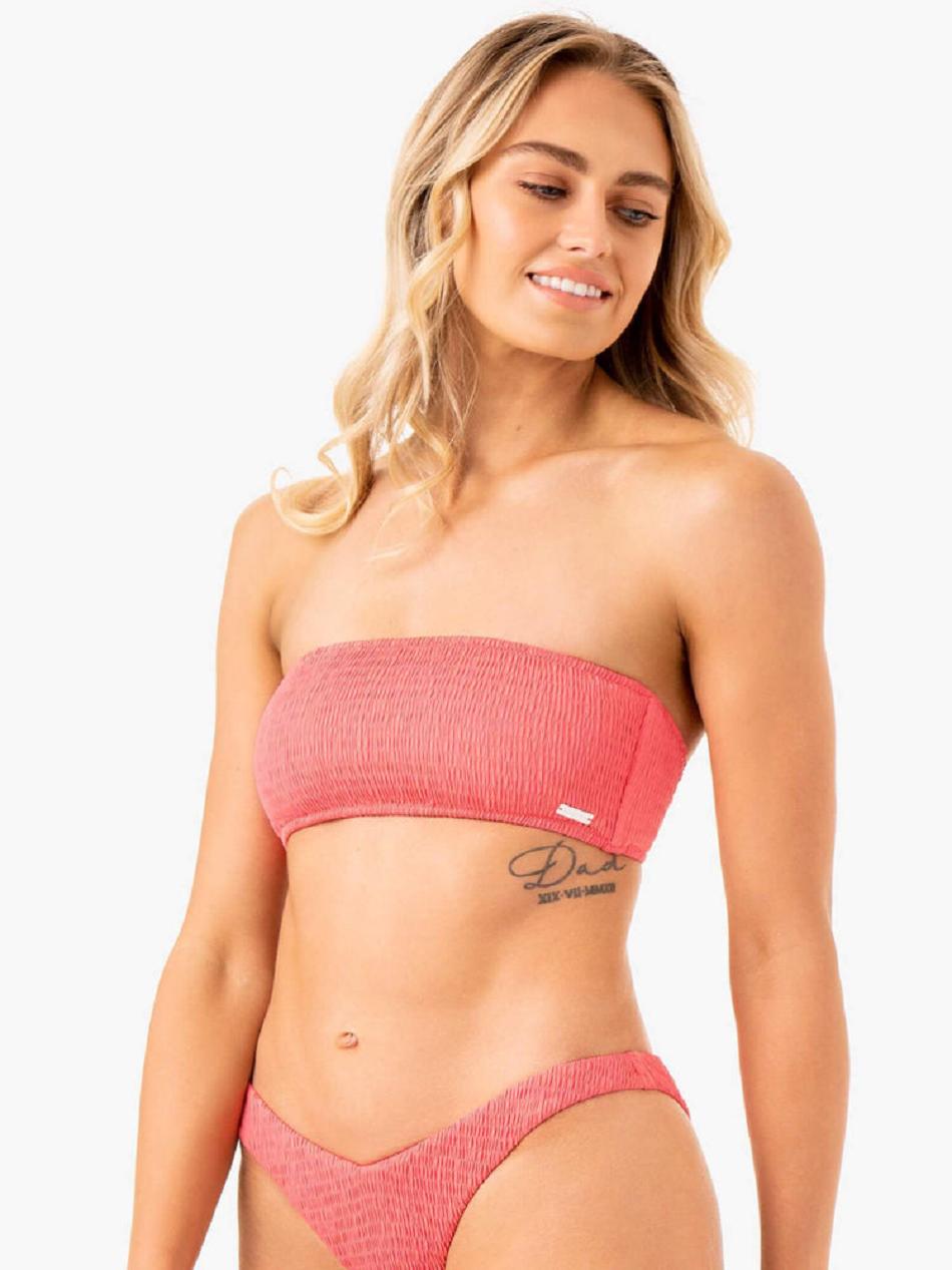 Coral Women's Ryderwear Paradise Bandeau Bikini Top Swimwear | V8F23427