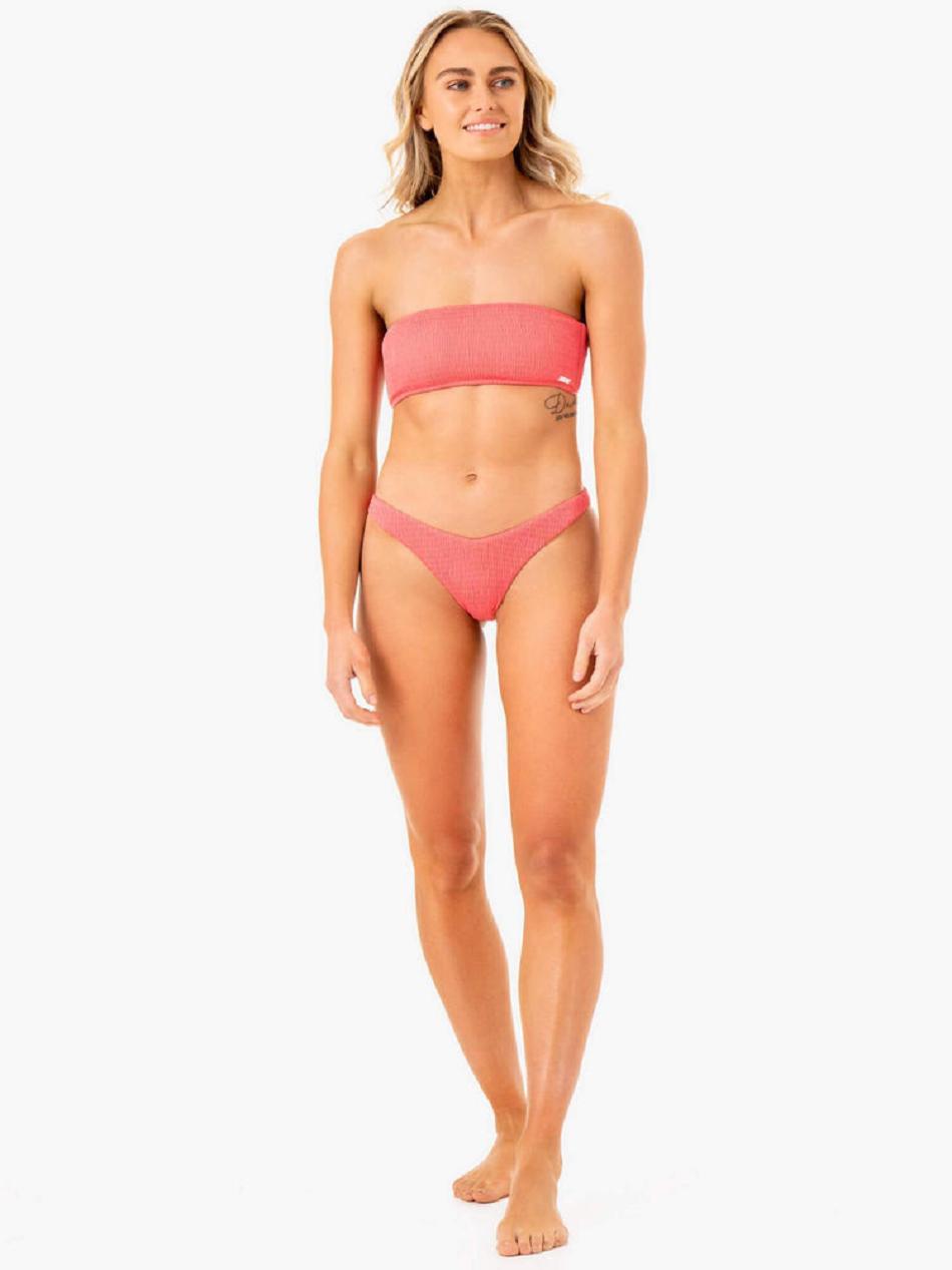 Coral Women's Ryderwear Paradise Bandeau Bikini Top Swimwear | V8F23427