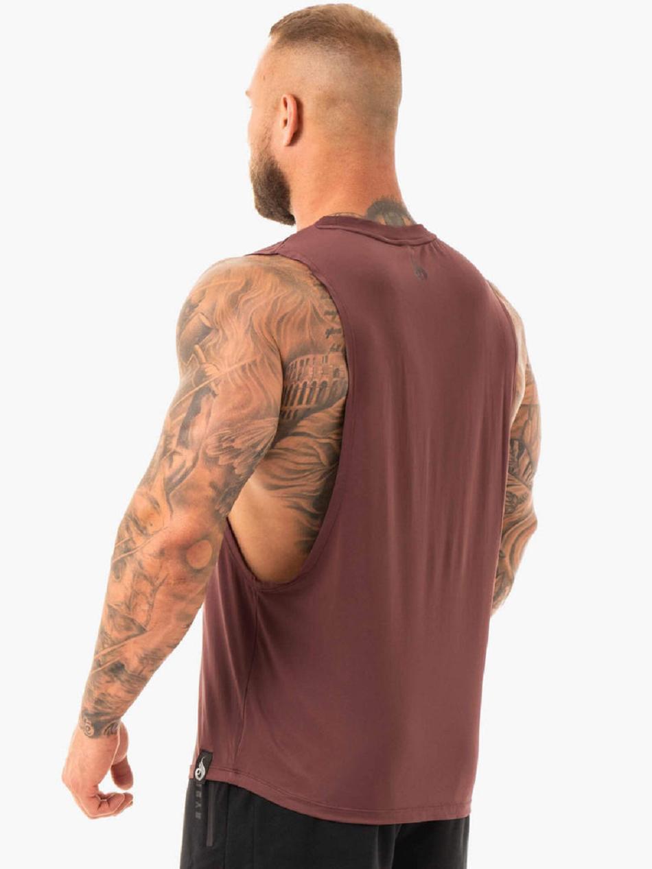 Dark Red Men's Ryderwear Combat Baller Tank Top | 157G75162