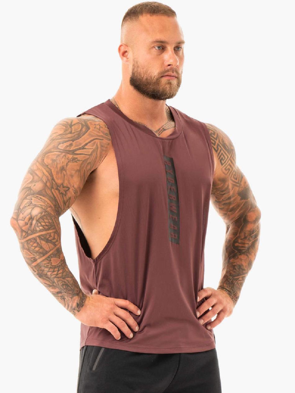 Dark Red Men's Ryderwear Combat Baller Tank Top | 157G75162