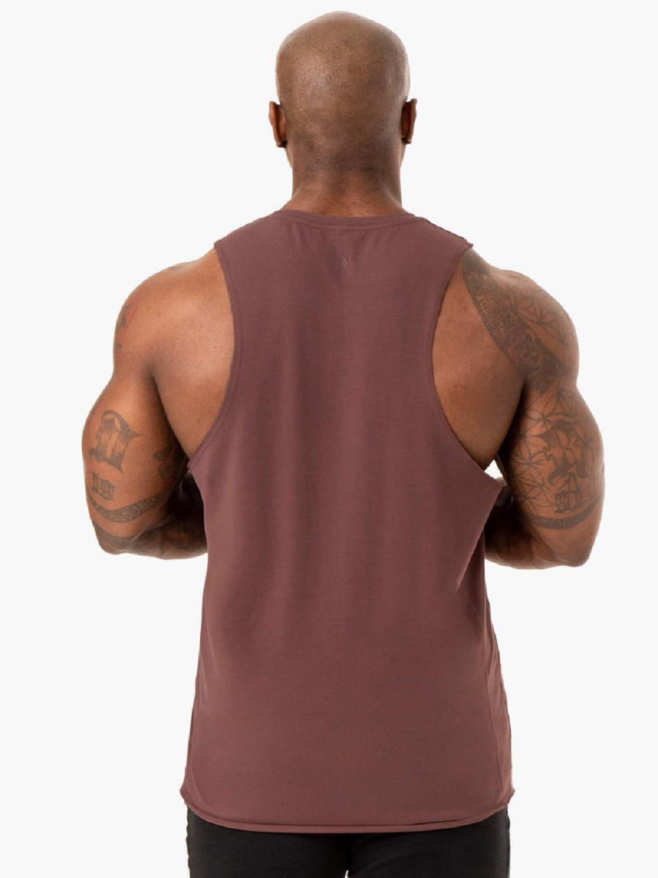 Dark Red Men's Ryderwear Force Baller Tanks | 174F35840