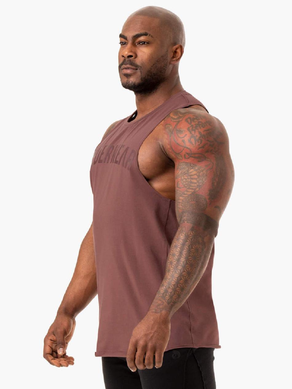 Dark Red Men's Ryderwear Force Baller Tanks | 174F35840