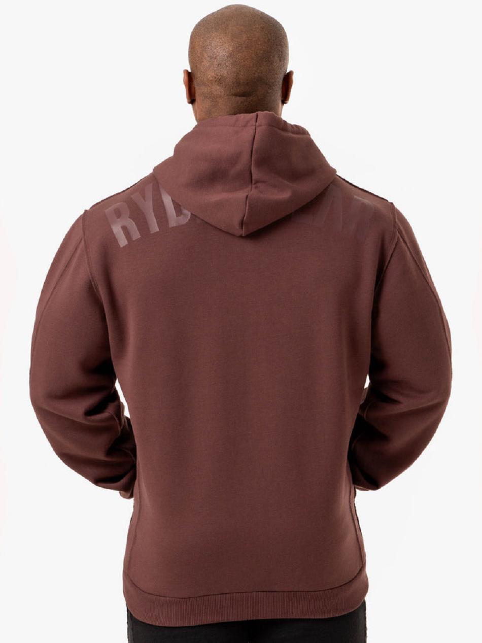 Dark Red Men's Ryderwear Force Pullover Hoodie Active Lounge | 144T63925