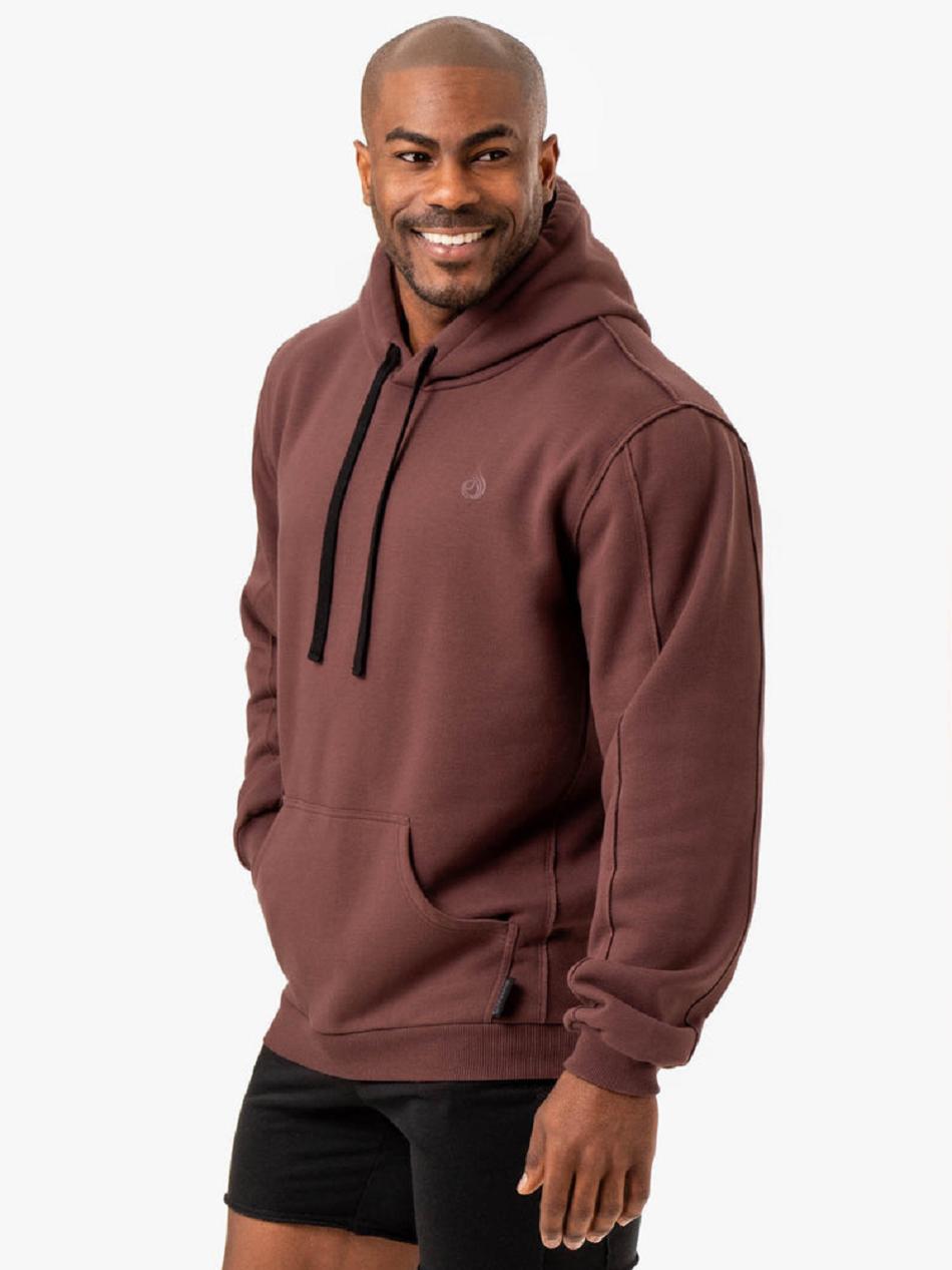 Dark Red Men's Ryderwear Force Pullover Hoodie Active Lounge | 144T63925