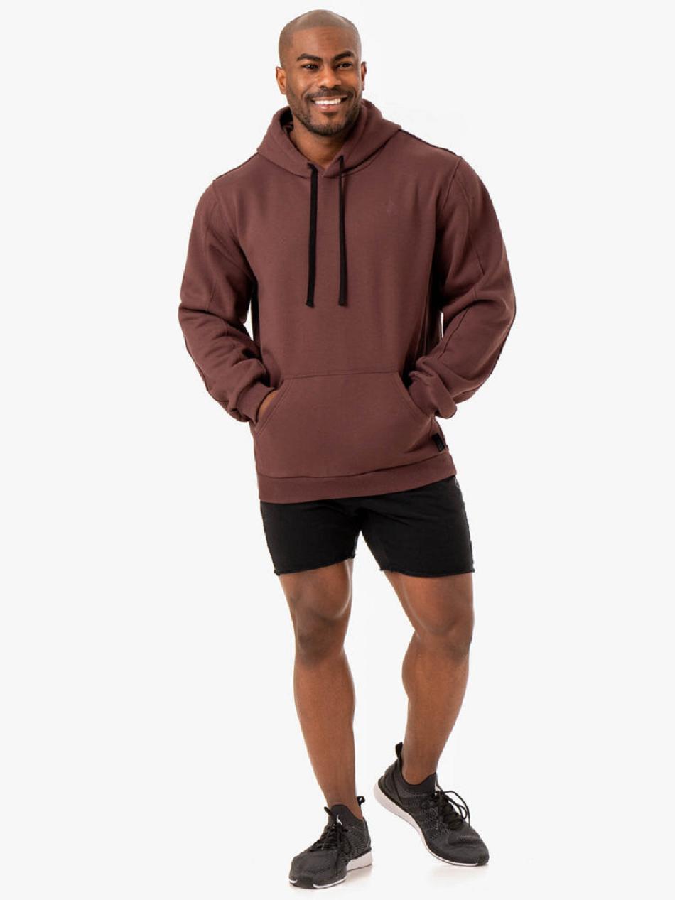 Dark Red Men's Ryderwear Force Pullover Hoodie Active Lounge | 144T63925