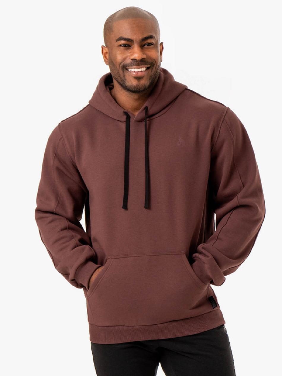 Dark Red Men\'s Ryderwear Force Pullover Hoodie Active Lounge | 144T63925