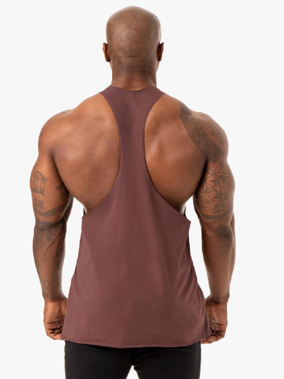 Dark Red Men's Ryderwear Force Stringer T-Back Top | 88YH55682