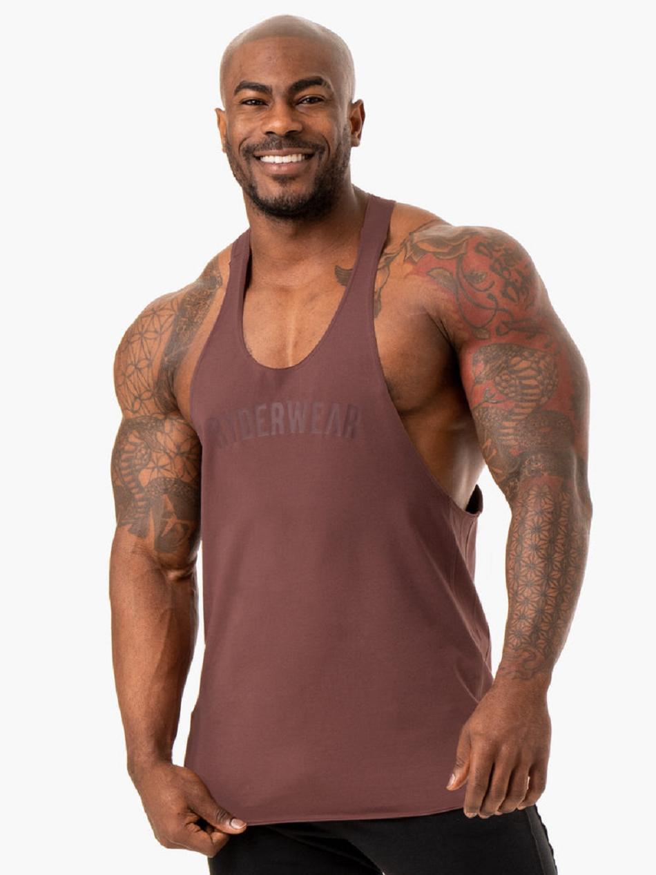 Dark Red Men's Ryderwear Force Stringer T-Back Top | 88YH55682