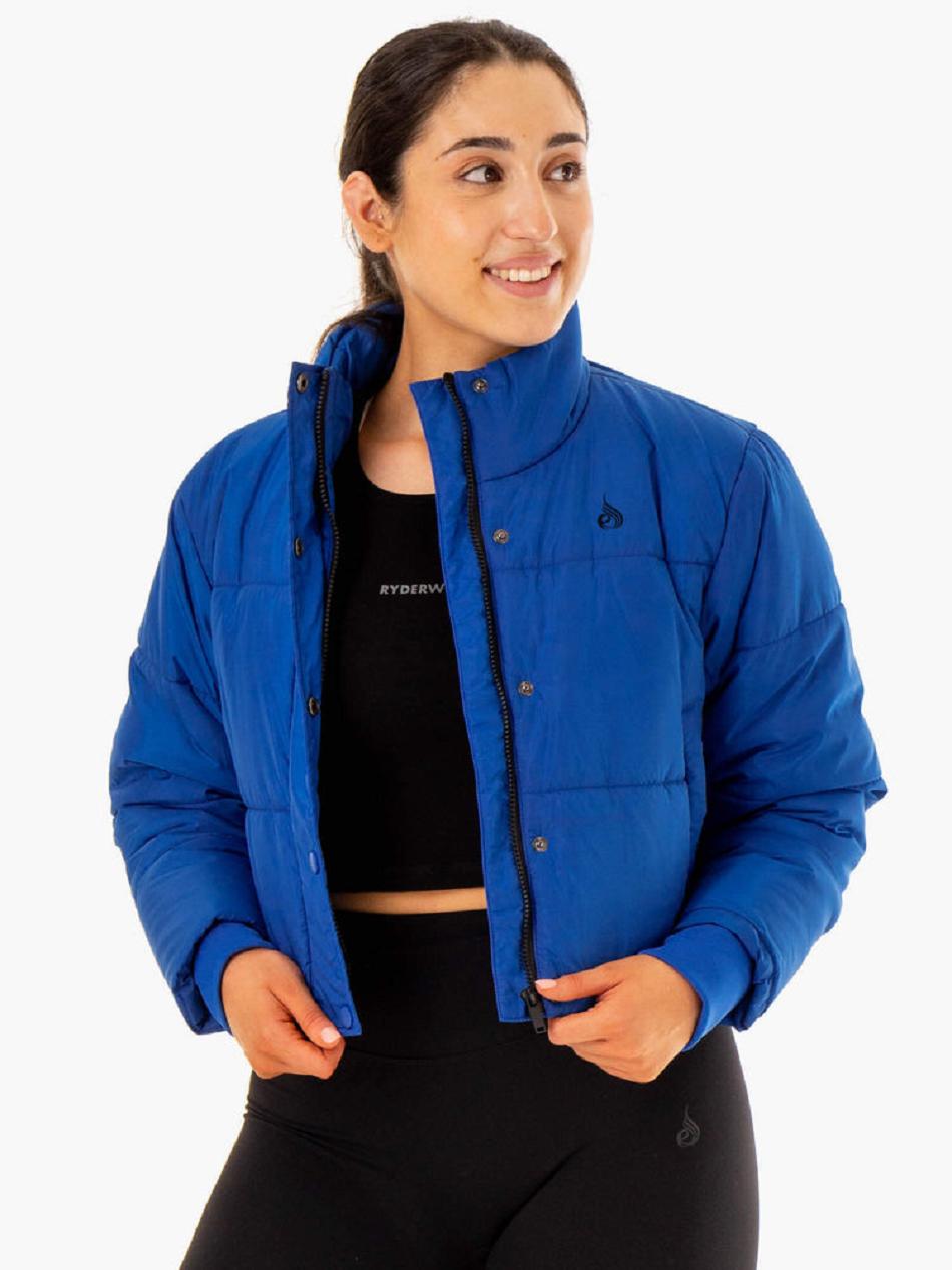 Deep Blue Women's Ryderwear Apex Puffer Jacket Top | FG6298816