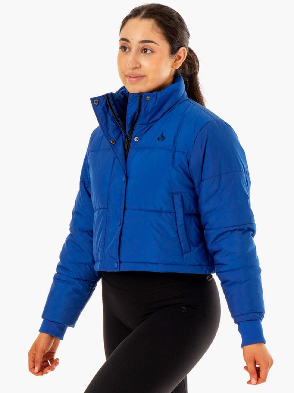 Deep Blue Women's Ryderwear Apex Puffer Jacket Top | FG6298816