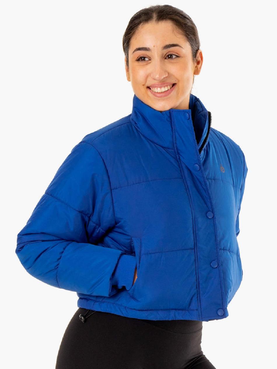 Deep Blue Women's Ryderwear Apex Puffer Jacket Top | FG6298816