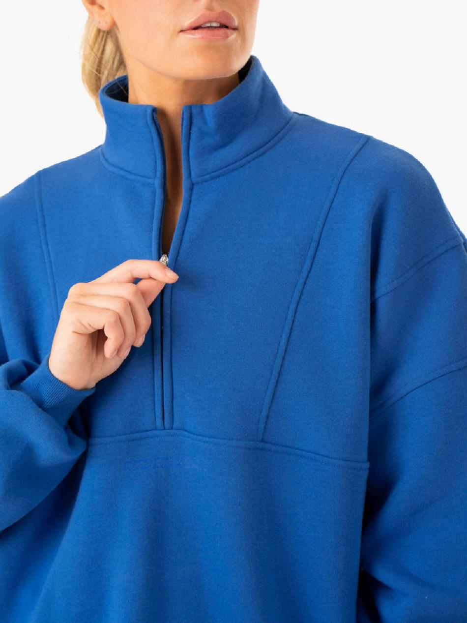 Deep Blue Women's Ryderwear Sideline Half Zip Jumper Trackset | 74FE61340