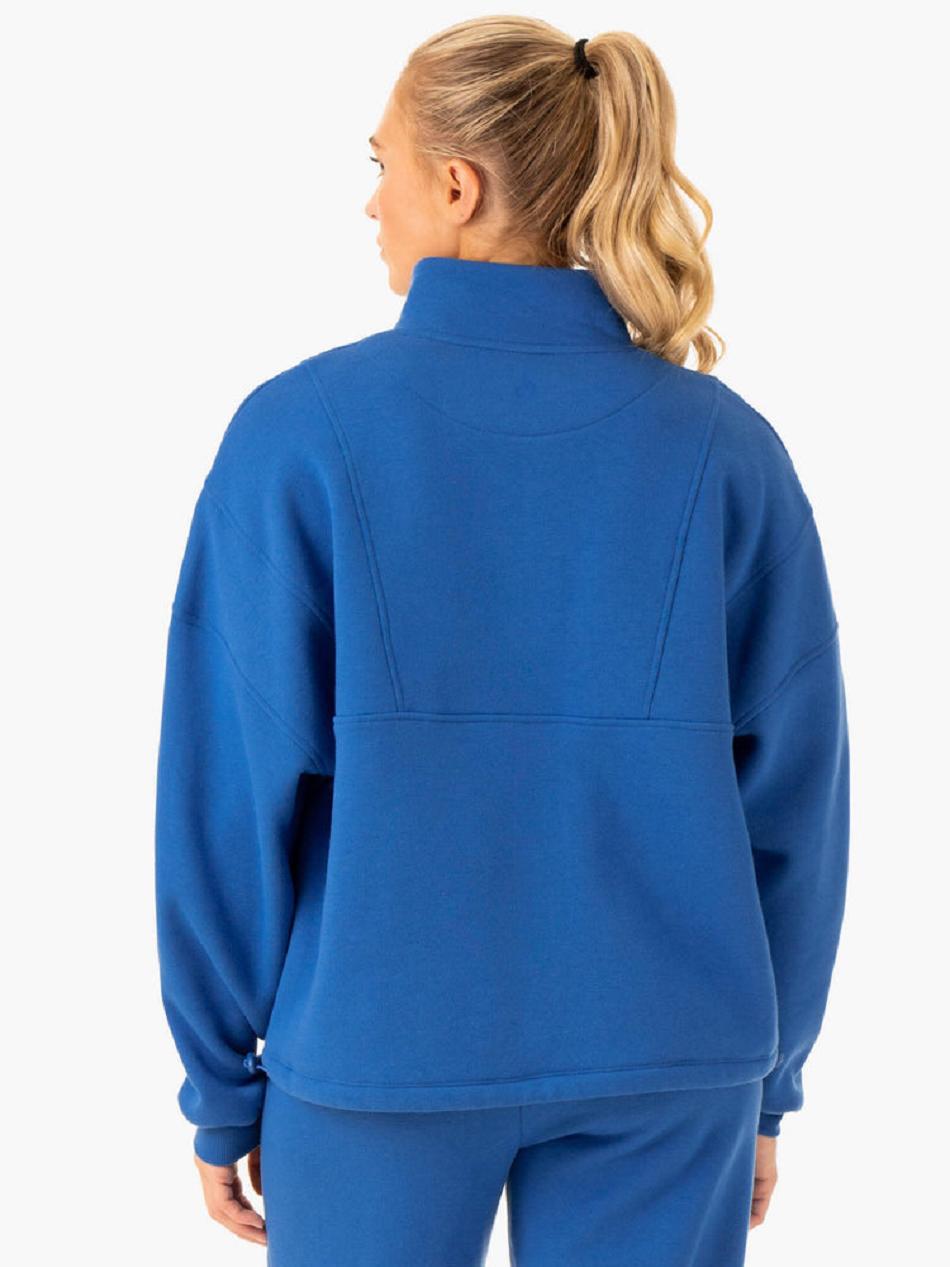 Deep Blue Women's Ryderwear Sideline Half Zip Jumper Trackset | 74FE61340