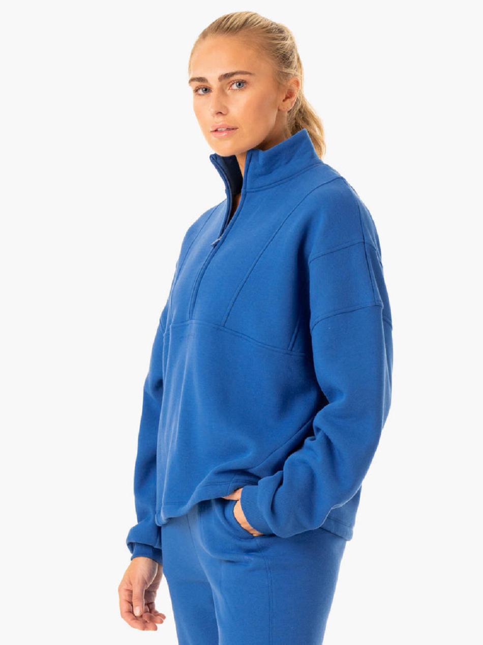 Deep Blue Women's Ryderwear Sideline Half Zip Jumper Trackset | 74FE61340