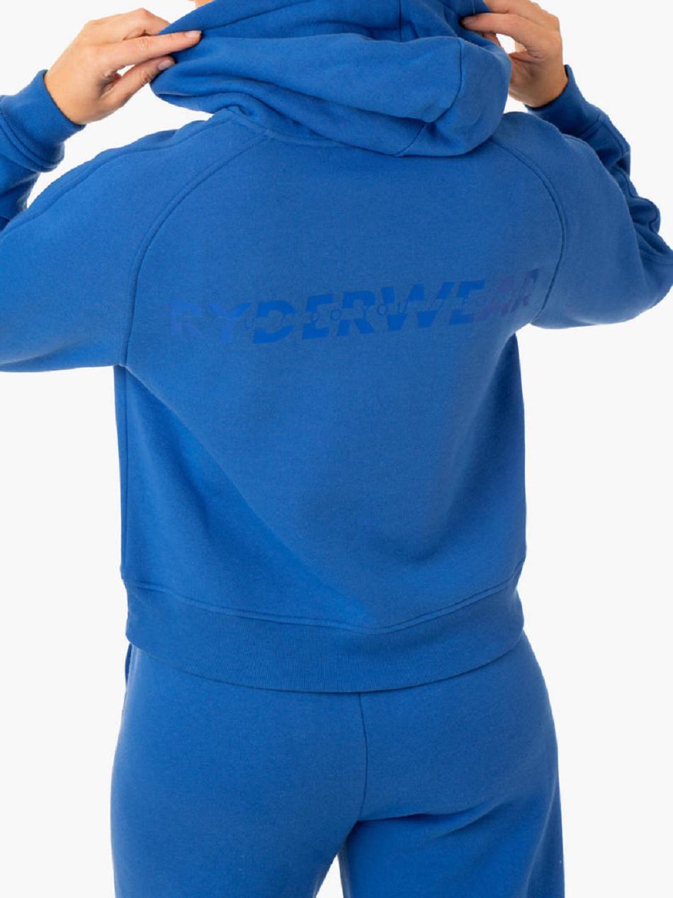 Deep Blue Women's Ryderwear Sideline Hoodie | 76KR30884