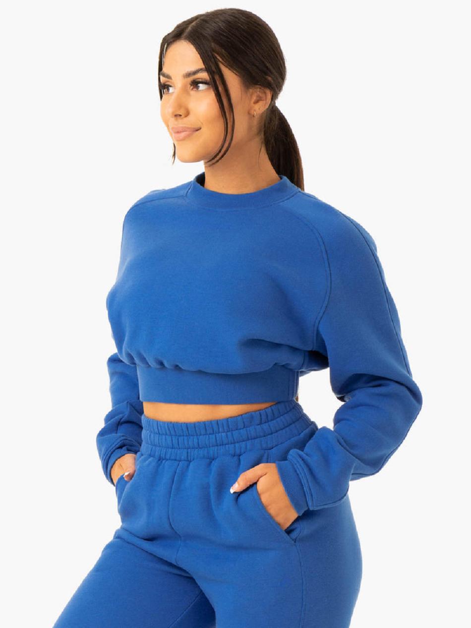 Deep Blue Women\'s Ryderwear Sideline Sweater Top | NG6224409