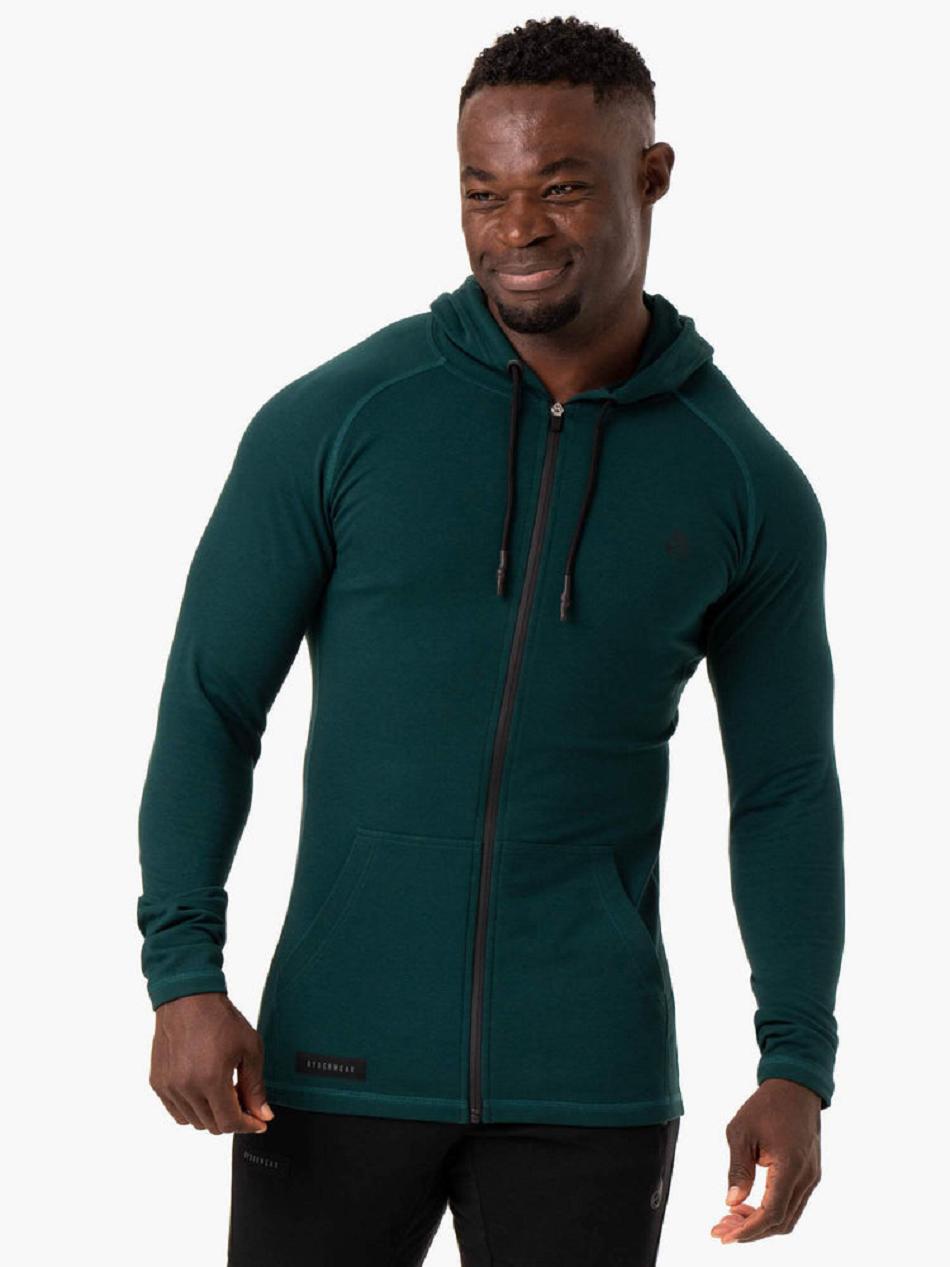 Green Men\'s Ryderwear Endurance Zip Up Hoodie | 6Y9316511