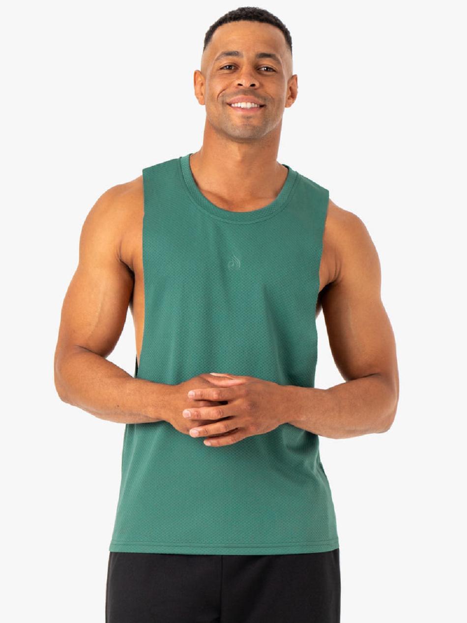 Green Men\'s Ryderwear Enhance Baller Tanks | 84KR87647