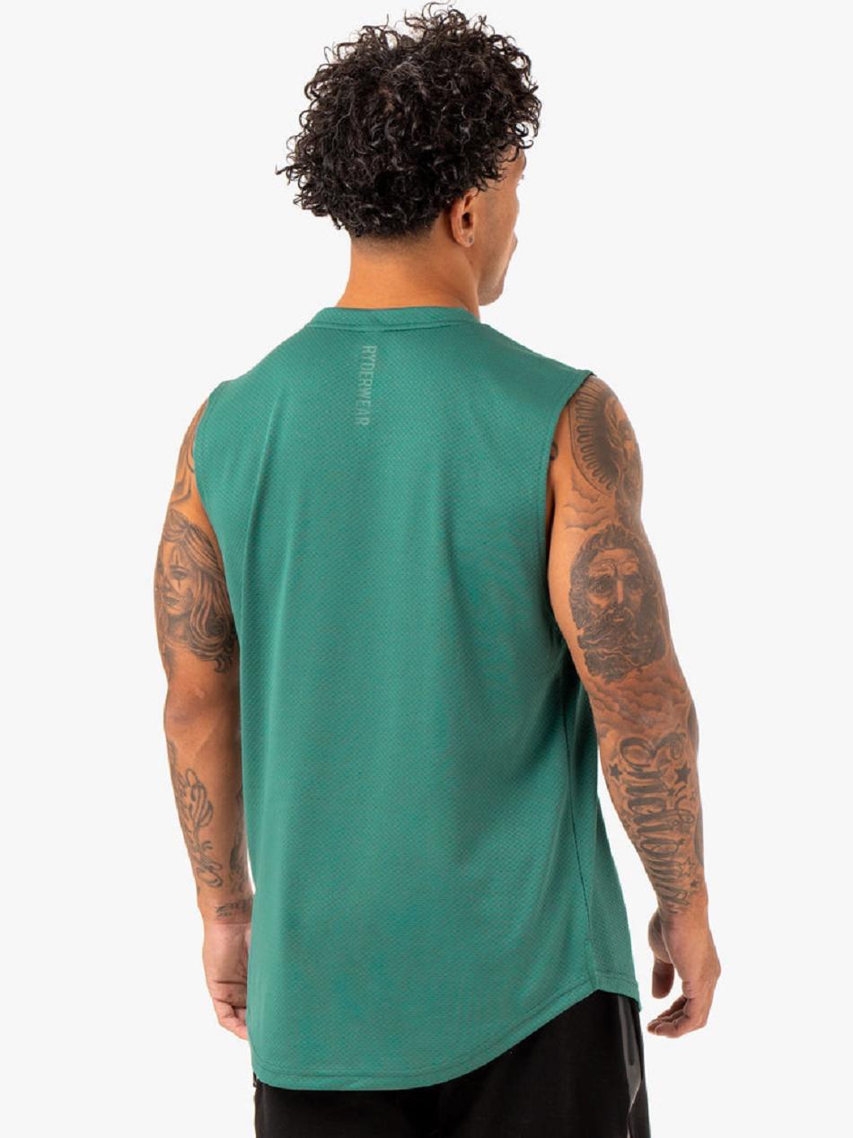 Green Men's Ryderwear Enhance Muscle Tank Top | 86FE74136