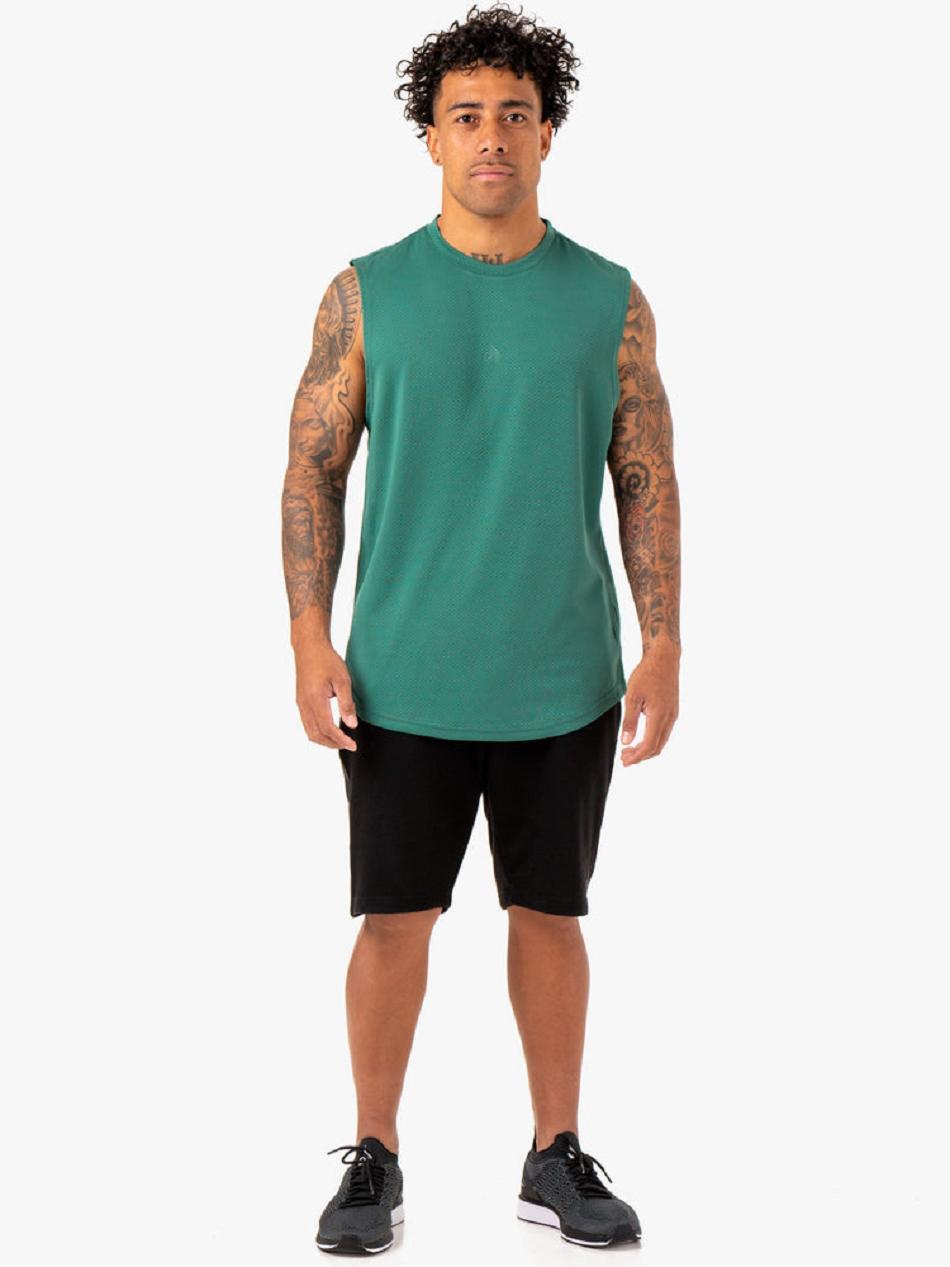 Green Men's Ryderwear Enhance Muscle Tank Top | 86FE74136