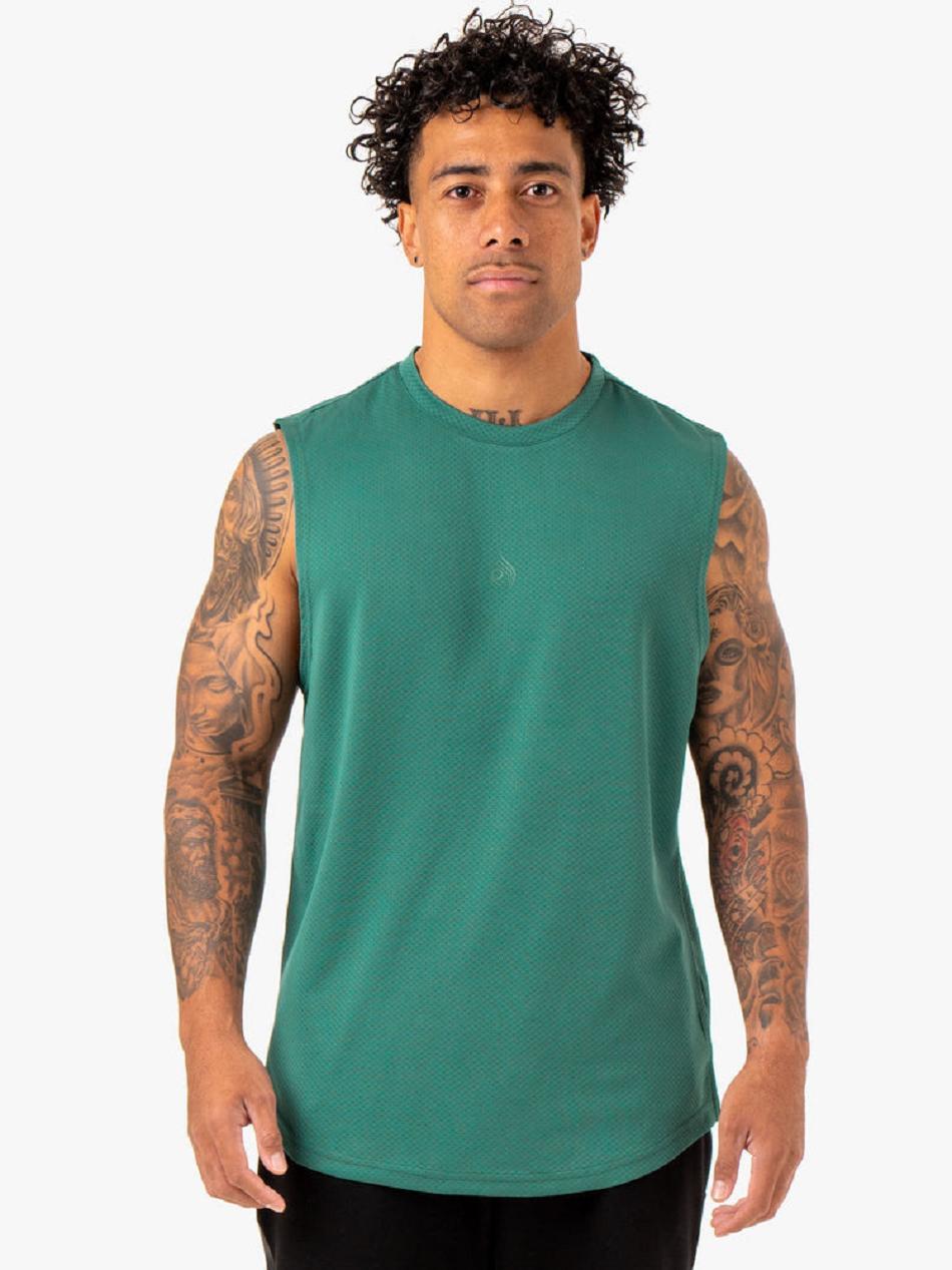 Green Men\'s Ryderwear Enhance Muscle Tank Top | 86FE74136