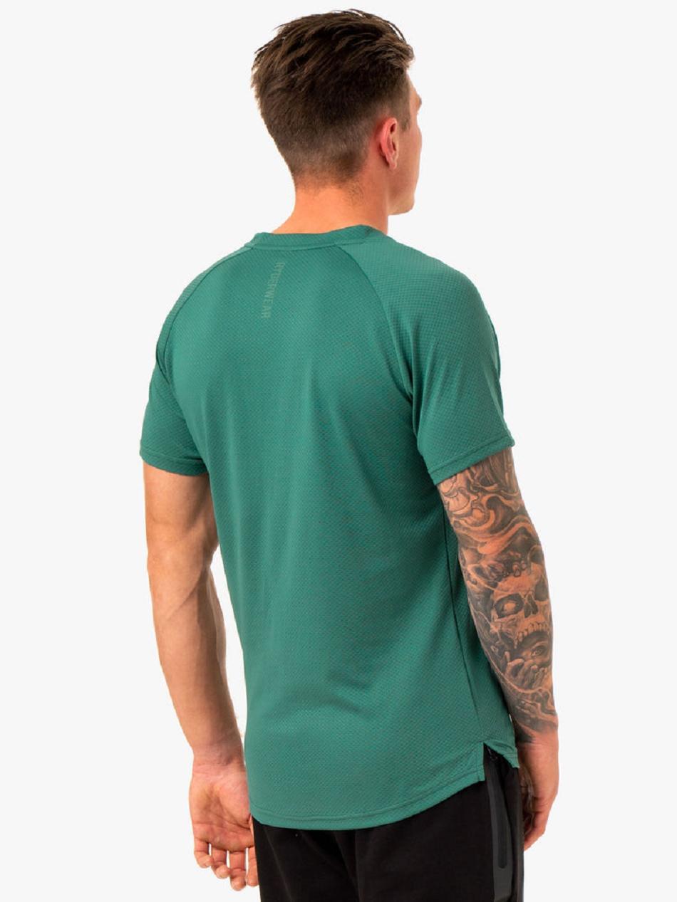 Green Men's Ryderwear Enhance T-Shirt Top | DF9057095